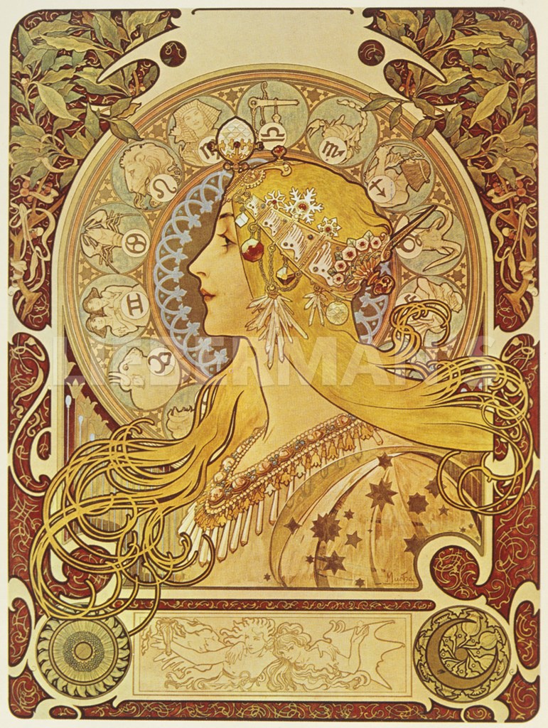Alphonse Mucha Zodiac Giclee Art Paper Print Paintings Poster Reproduction